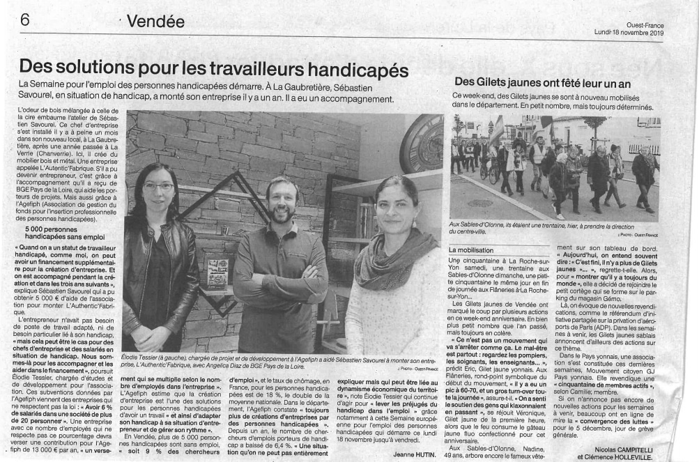 article Ouest France Sébastien Sauvourel